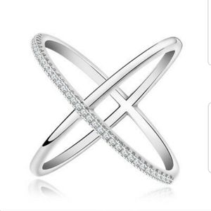 Swarovski Elements 925 Silver Infinity Ring NEW